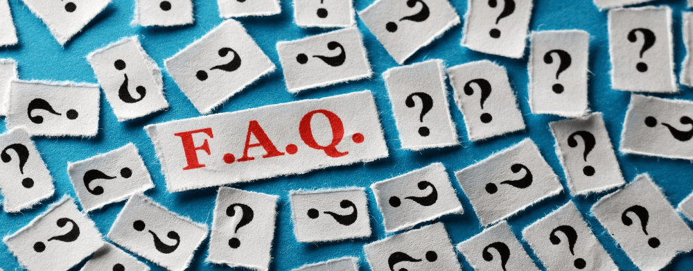question marks with red faq